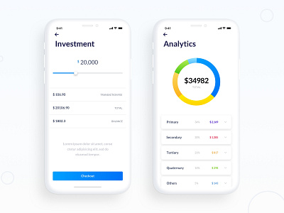 iOS UI Design app branding clean dashboard data design flat graphs ios iphone material minimal mobile sketch ui ux web web design website white