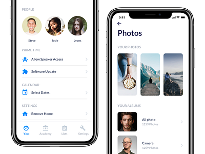 Photo Gallery flow: iOS App UI Design app branding clean dashboard data design flat material minimal sketch ui ux web web design website white