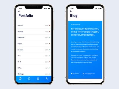 Portfolio flow: iOS App UI Design