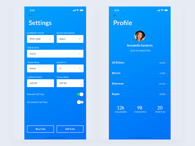 Settings flow: iOS App UI Design