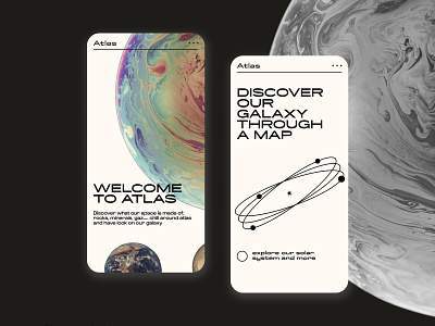 Atlas branding design map planets space ui ux