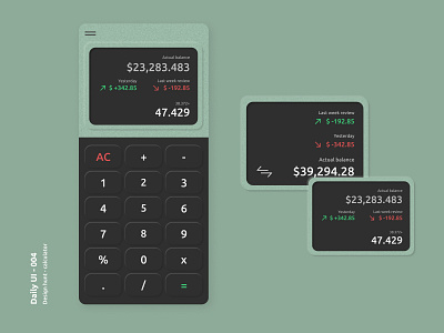 Design hunt - Calculator - Daily Ui 004 calculator challenge grain mobile object product