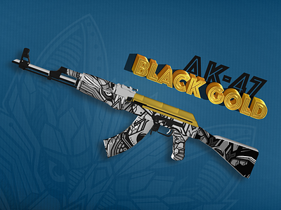 CS:GO Skin | AK-47 | Black Gold 3d modeling skin