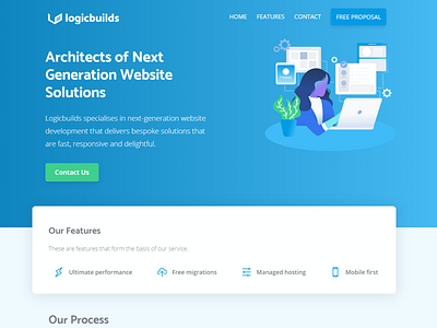 Logicbuilds Website Homepage app branding design flat logo vector web website