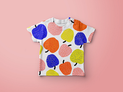 Bold and bright apple pattern design