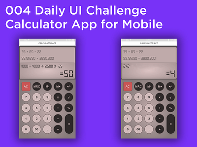 #004 #DailyUI - Calculator Mobile App 100daysofui app design daily challenge dailyui dailyuichallenge design mobile app ui ui design ux website