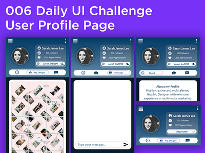 #006 #UserProfile - User Profile 100daysofui app design dailyui dailyuichallenge design minimal profile social apps ui ui design user interface user interface design user profile ux website