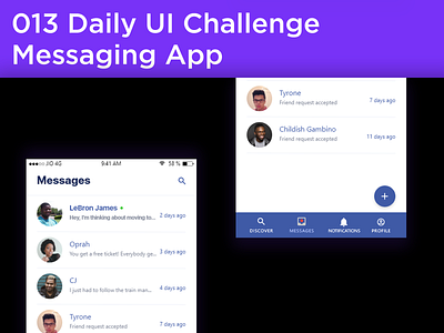 #013 #DirectMessagingApp - Messaging App Design 100daysofui app design dailyui dailyuichallenge direct messaging ios iosdesign messaging app minimal ui ui design ux