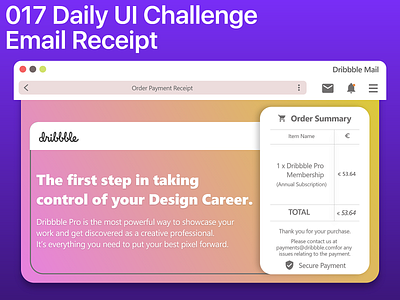 #017 #EmailReceipt - Email Receipt Design