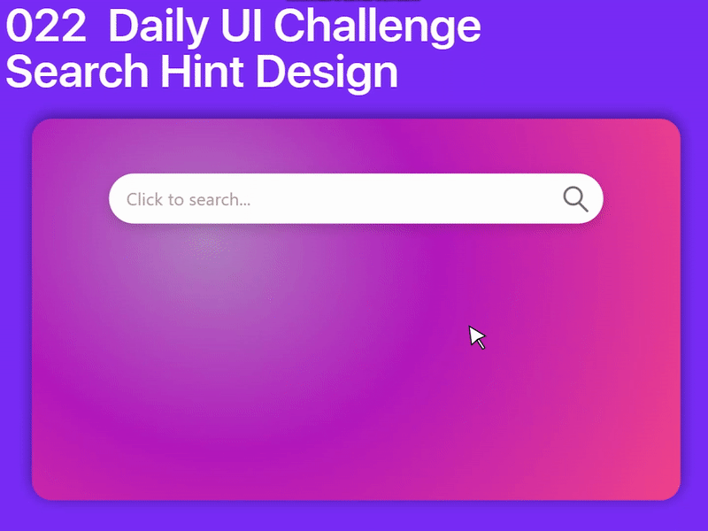#022 #SearchHint - Search Hint Design 100daysofui dailyui dailyuichallenge design minimal search bar search design search engine ui ui design ux website