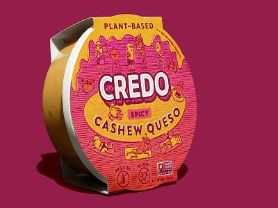 CREDO - Cashew Queso brand identity brand strategy branding design idenity illustration package design packaging plant based queso