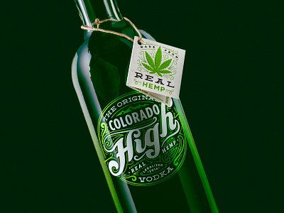 Colorado High Bottle Design brand identity brand strategy branding design hemp idenity logo package design typogaphy vodka