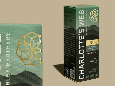 Charlotte's Web Mint Chocolate brand identity brand strategy branding design emboss foil stamp hemp package design packaging