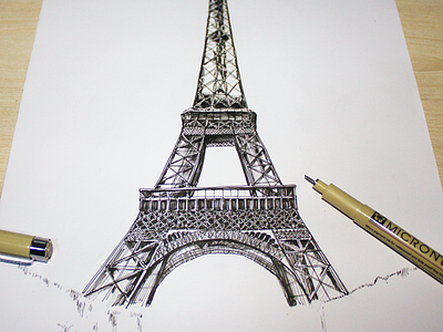 Eiffel Tower eiffel painting pen technical the tower
