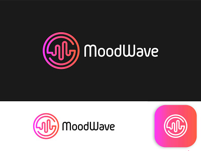 moodwave logo brand logo branding business logo business logo design graphics icon illustration illustrator logo minimalist logo modern logo mood mood logo ui vector wave logo