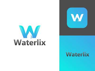 waterlix logo 3d logo clean logo design gradient logo graphics icon illustraion illustrator logodesign logos minimalist logo modern logo vector water logo