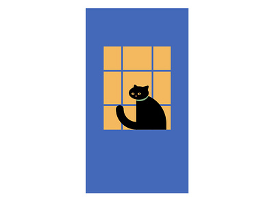 Cat and window adobe illustrator cat illustration character illustration