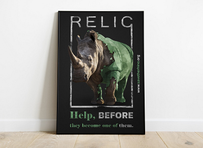 Save The Rhino Poster photomanipulation poster design print typography