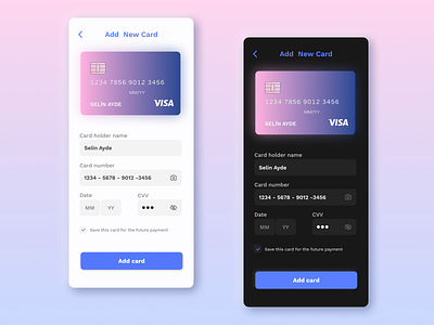 Daily UI #002 - Credit Card Checkout add card app design checkout credit card credit card checkout credit card form credit card payment daily ui daily ui 002 dailyui dailyui 002 dailyuichallenge dark dark mode dark theme dark ui light mode light ui payment ui