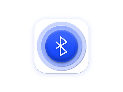 Bluetooth Device Finder App Icon 3d airpod app icon app icon design app logo app ui blue bluetooth brand design daily ui 005 device find device finder icon design ios ios icon logo logo design signal ui design