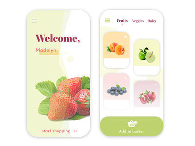Online Grocery UI app design ui