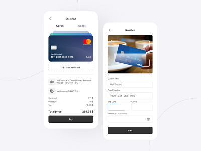 Credit Card Check Out | Shopping App ai app artificial intelligence barcode concept credit card credit card check out dailyui ecommerce figma master card online shop paypal shop shopping app ui ui ux ux visa wallet