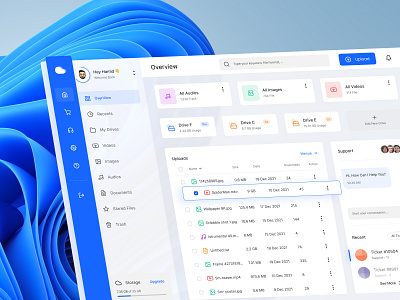 File Manager | Cloud Based App app audio cloud cloud base dashboard desktop drive file manager google drive image management minimal panel storage support ui uidesign video web website