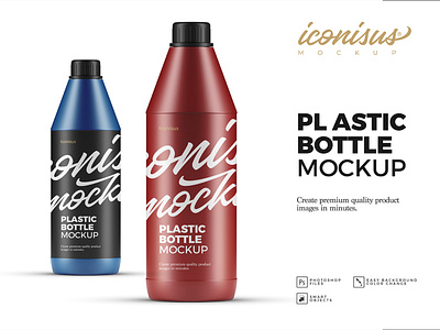 Plastic bottle mockup Template