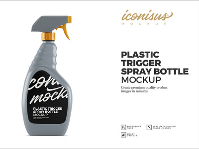 Spray Plastic Bottle Mockup Template