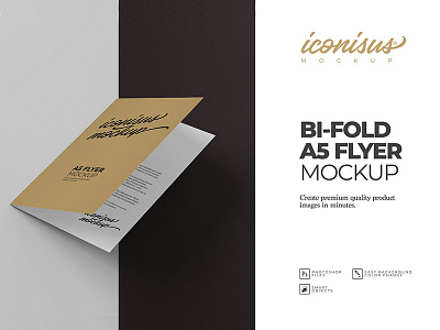Download Bi Fold A5 Flyer Mock Up Template By Iconisusmockup C Karabulut On Dribbble