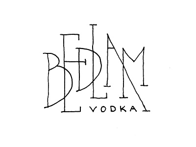 Bedlam Vodka logo brand identity branding concept graphic design illustration logo typography