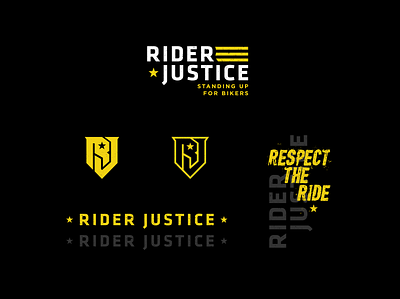 RJ Logos and Design Elements brand identity branding design gclcreative graphic design layout logo motorcycle rider justice typography