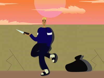 Character animation - Looped knife + Velocity adjustments after effects after effects motion graphics animation animation 2d animation after effects animations design gif illustration