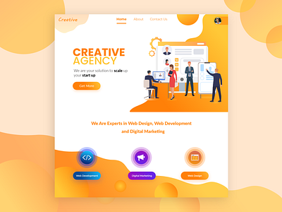 Landing Page Creative Agency design mobile app design ui design ui ux design ux design vector web design website