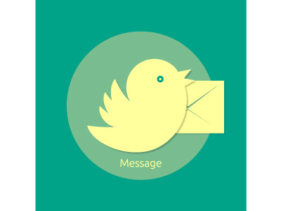 Bird letter message in retro style animal bird communication email graphic illustration mail message paper talk twitter vector
