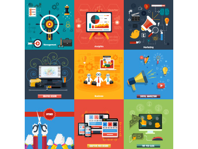 Icons for web design adaptive analytics business click computer design management marketing pay per seo web