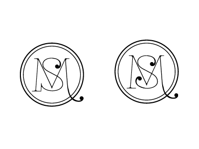 SM Logo circle connecting flourishes initials logo