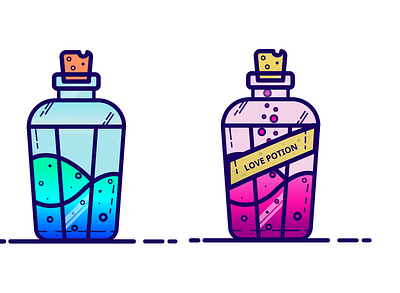 Potions bottles design illustration illustrator potions vector