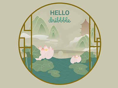 Hello Dribbble debute hangzhou hellodribbble illustration invite thank