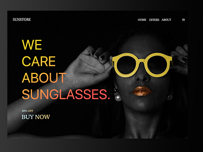 Sunglasses store landing page app design ecommerce illustration store ui vector web webdesign