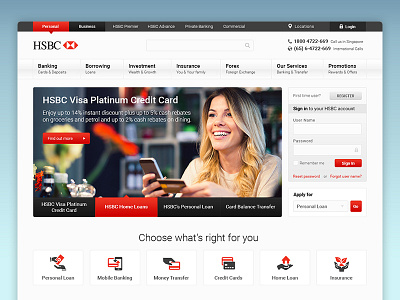 UI UX Design concept for HSBC Singapore bank banking experience forex hsbc interface invest service singapore user web