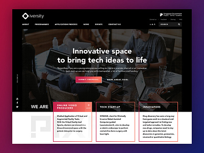 Web design for tech accelerator