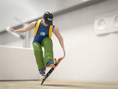3D Toy Skateboarder (Rondey Mullen Tricks)