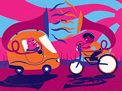 "Lagos bans car horns to combat city's deafening traffic noise" editorial illustration
