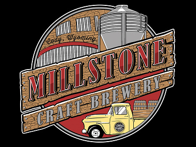 Millstone beer illustration illustrator shirt silo truck wyoming