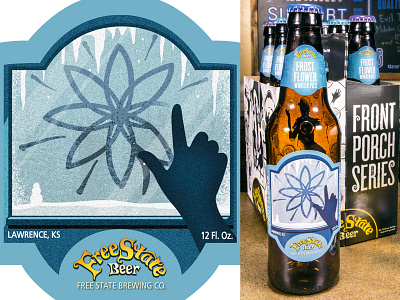 Frost Flower beer flower illustration label winter
