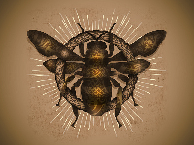 Beeeeee bee glow illustration insect