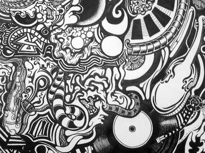 Jazz abstract art drawing illustration ink music surreal