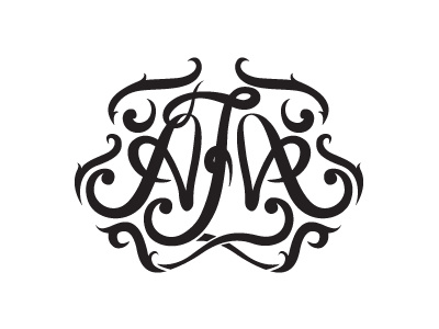 AFA Monogram monogram illustrator typography wedding vintage script