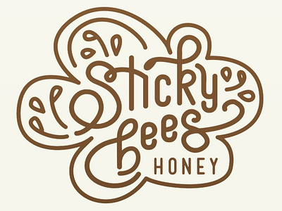 Honey Logo adobe illustrator bees branding honey logo logotype monochromatic sticky typography